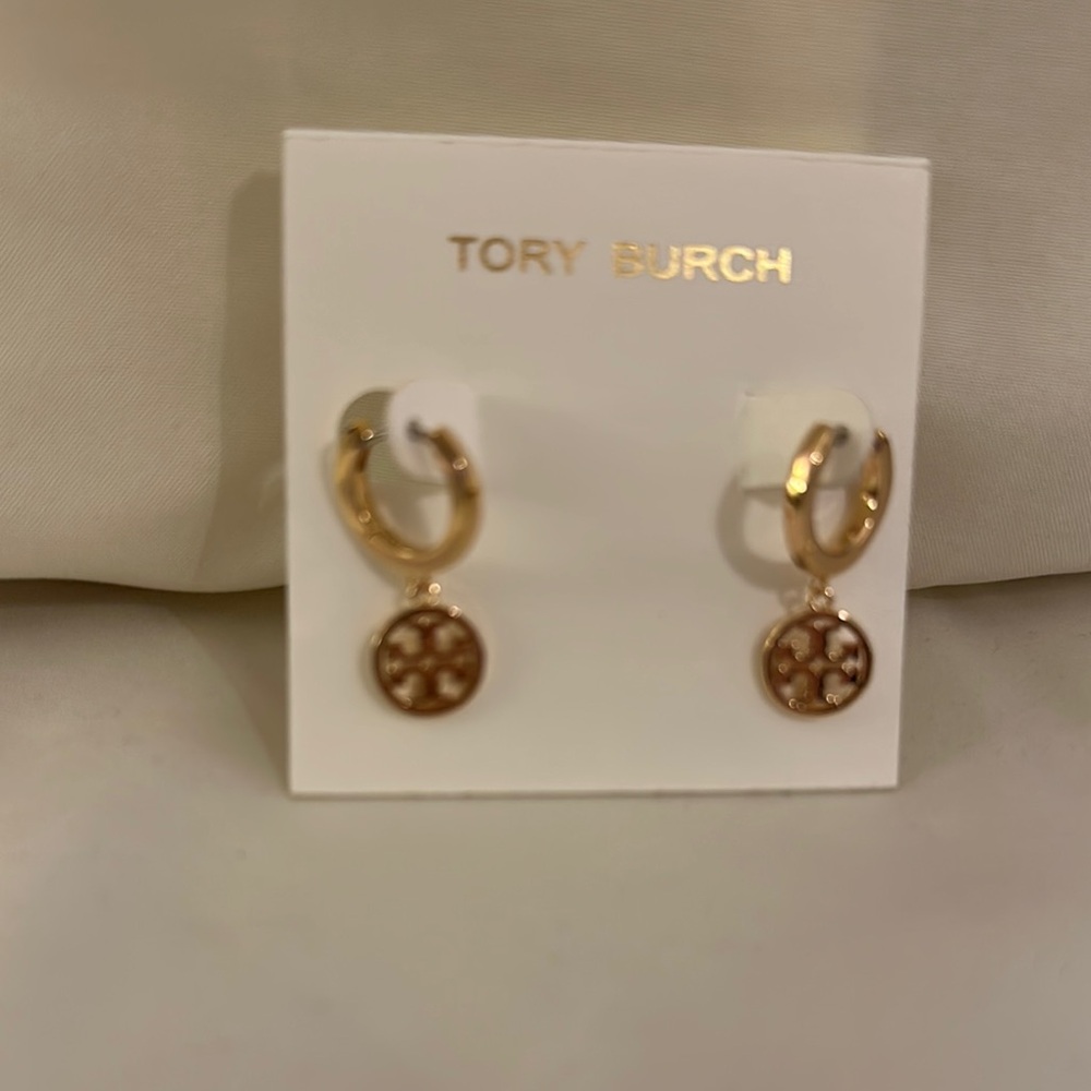 Tory Burch Miller 18K Gold-Plated Huggie Hoop Earrings